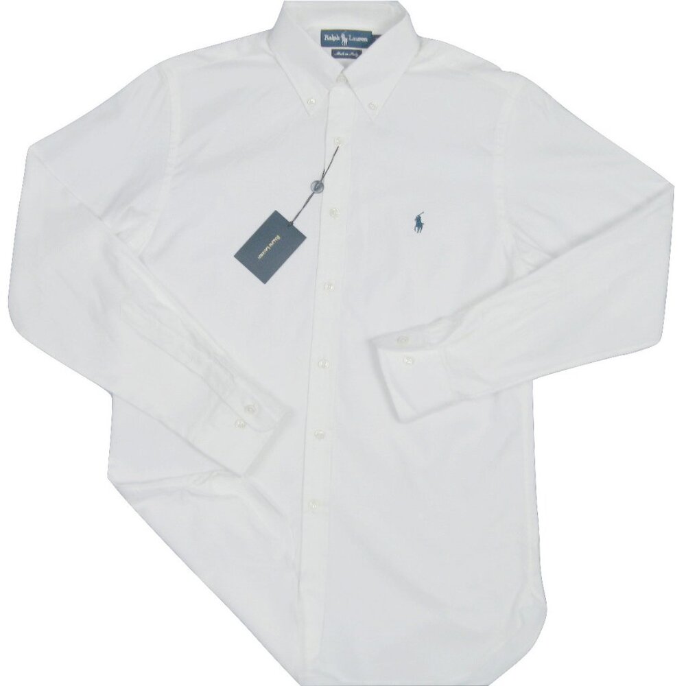 NEW $265 Polo Ralph Lauren Dress Shirt! 15.5 or 16  White  Made in Italy